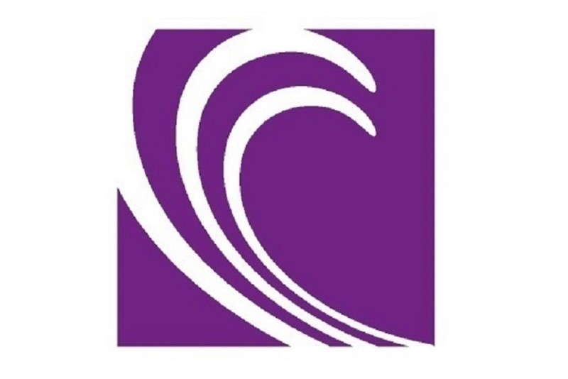 purple circle with white waves logo