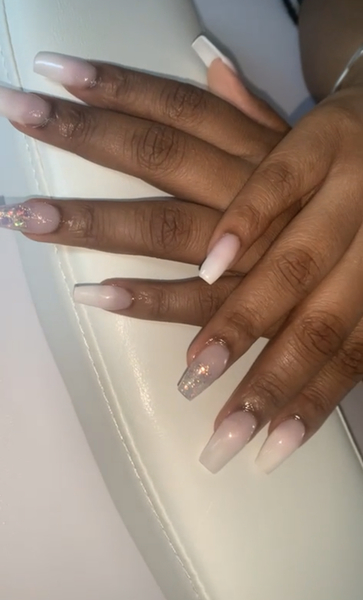First Client: Ombre with feature nail