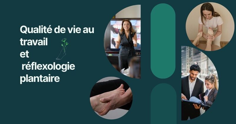 Image correspondant à un article sur la qualité de vie au travail et ce que peut apporter la réflexologie plantaire comme bénéfice dans ce cadre qui est réalisé par Elodie ALLIBERT reflexologue plantaire à Saint-Etienne. 