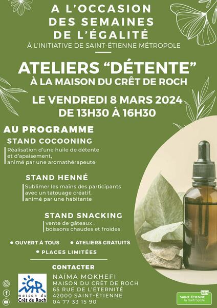 at(elier du 8 mars 2024 sur la preparation d'une synergie avec la maison du crêt de roch le 8 mars 2024 Elodie ALLIBERT réflexologie et aromathérapie Saint-Etienne