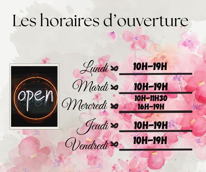 Image représentant les horaires d'ouverture du cabinet de réflexologie plantaire et de conseils en aromathérapie sur Saint-Etienne.