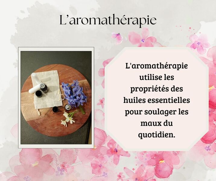 Image descriptive sur l'aromathérapie et son utilisation au cabinet de réflexologie plantaire et de conseils en aromathérapie sur Saint-Etienne.