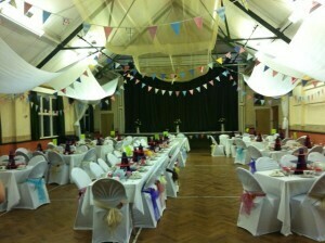 An example of the Main HAll set out for a wedding.