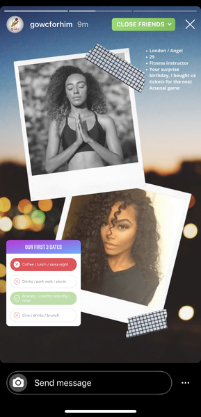 Our first 3 dates story results