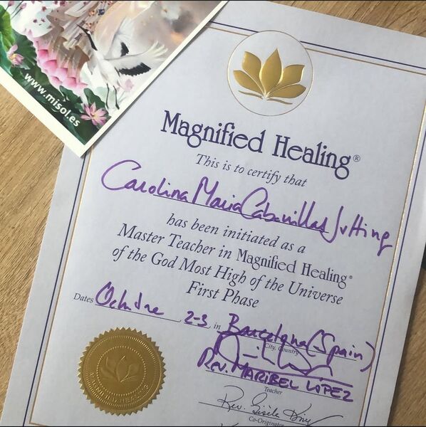 Certificado Formación Maestro 1 Fase Magnified Healing